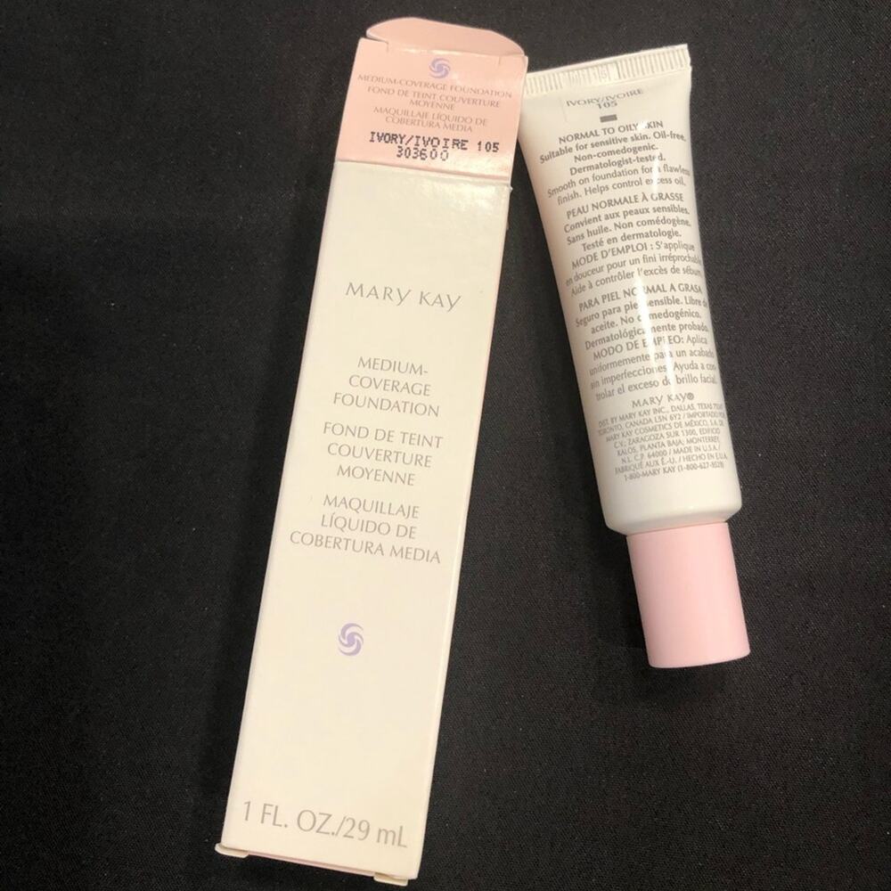 Mary Kay Medium Coverage Foundation Ivory 105 NWT